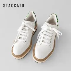新品同様✨STACCATO レザー厚底スニーカー 美品 保存袋付きのサムネイル