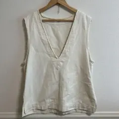 Discoat アイボリー Vネック ベスト