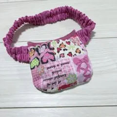 ゴムベルト 付き 移動ポケット 蓋なし ゴム口 ハート ウエストベルト