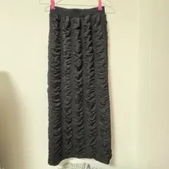 黒 ギャザー タイトスカート サイズF