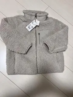 新品未使用タグ付き！UNIQLO 防風フリースジャケット　110 30ナチュラル