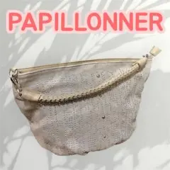 【美品】 PAPILLONNER ビジュー付きショルダーバッグ