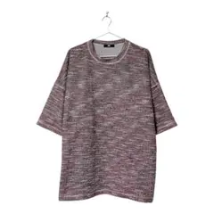 HARE ツイード調 メランジニット Tシャツ ボルドー系 オーバーサイズ