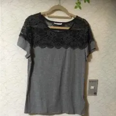 H&M レースT グレー