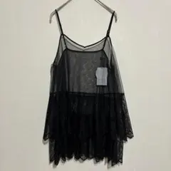 新品 Loungedress レースキャミソール ブラック レイヤード 黒