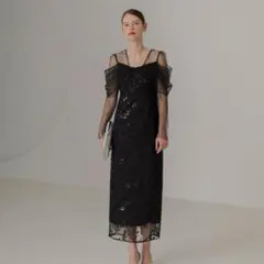 チュールロングスリーブリーフIラインドレス／レジャ（Leja）