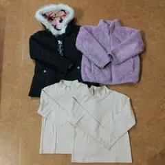 【送料込み】ダウンジャケット＆ユニクロフリースジャケット&極暖ヒートテック130
