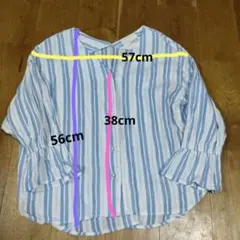 HK WORKS　 ストライプ　トップス　七分袖
