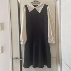 襟付き長袖ワンピース