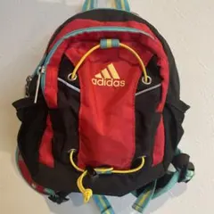 【美品】adidas 子供用ナップサック・リュック 赤×黒＋緑