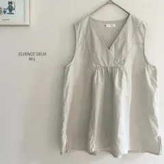 ELVENCE DEUX リネン混Vネックノースリーブトップス　4554