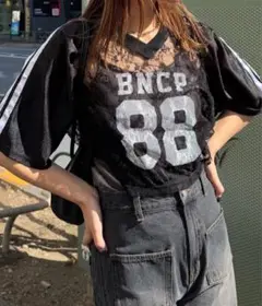 CIAOPANIC レースドッキングフットボールtee