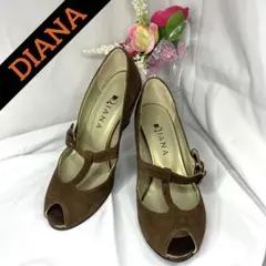 DIANA ダイアナ　パンプス　スエード　ブラック　ストラップ　フォーマル