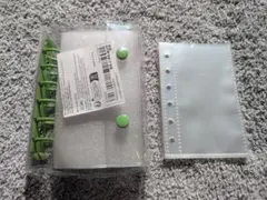 A7　緑　みどり　クリアバインダー　シール帳　リフィル10枚付