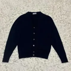 ジョンスメドレー　カーディガン　ウール100% 英国製　Vネック　ネイビー　M