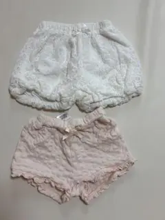 【2回着用 美品】60.70cm 夏 レースフリル付きボトムスセット
