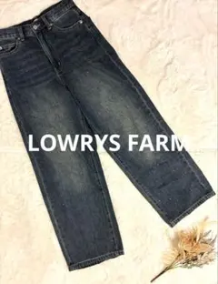 LOWRYS FARM ラインストーン付き デニムパンツ インディゴ Sサイズ