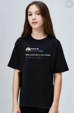 ミスタービーストMrBeast公式 Tシャツ 黒XSサイズ 新品youtube