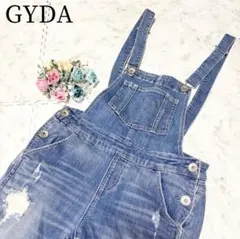 GYDA ジェイダ＊ダメージ デニムサロペット オーバーオール スキニー M