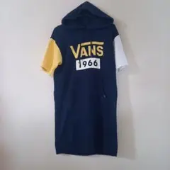 VANS 半袖パーカー ワンピース ネイビー イエロー