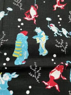 ⭐️廃盤商品⭐️鳥獣戯画◇ドビー生地◇黒①