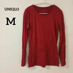 UNIQLO ヒートテック 赤 長袖 Tシャツ ワインレッド ユニセックス