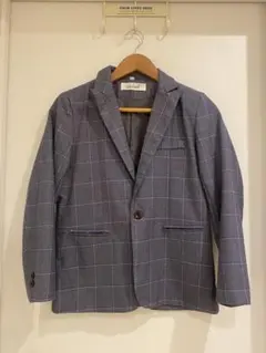 グレー系チェック ブレザーとベストセット