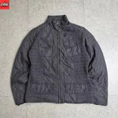 1088古着BarbourキルティングジャケットレディースＳグレー系バブアー短丈