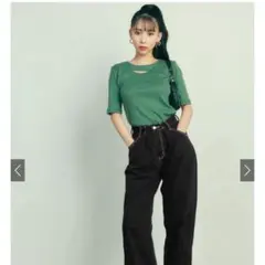 ❤︎GRL グレイル❤︎ タックワイドパンツ ［gm484] タグ付き