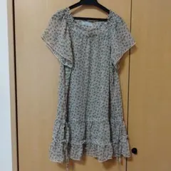 しまむら　THEORIA　小花柄 半袖チュニック　Lサイズ