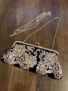 スパンコール がま口 ショルダー クラッチバッグ パーティ 結婚式