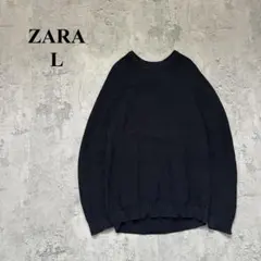 【ZARA】ザラ（L）トルコ製＊コットンニット＊クルーネック＊ラングスリーブ