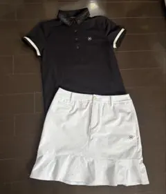 LANVIN SPORT 38 ゴルフワンピース ドローストリング ハーフジップ 