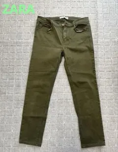 ZARA スキニーデニムパンツ オリーブ　EUR38