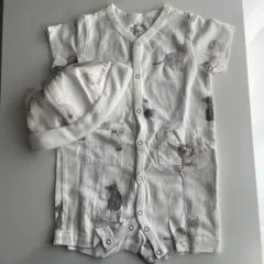 ジェラートピケ　ロンパース　帽子