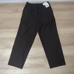 ユニクロ イージー ワイド テーパード パンツ ダークブラウン L
