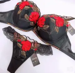 Wacoal ワコール サルート G80 誘惑 黒薔薇 豹柄