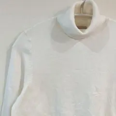 H&M 【M】タートルネック ニット セーター ホワイト 白 無地　春秋冬