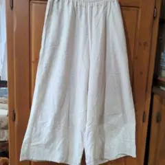 クラウドナイン ワイドパンツ　ペチパンツ　刺繍入りパンツ　リネンパンツ