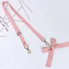 大人かわいい♡ リボン ショルダーストラップ 長さ調節可 スマホ ホルダー