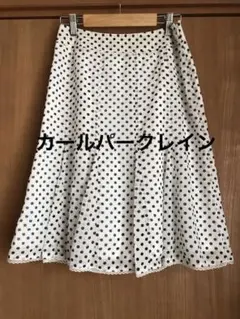 KarL ParK Lane カールパークレイン　白に水玉(刺繍入り) フレアー