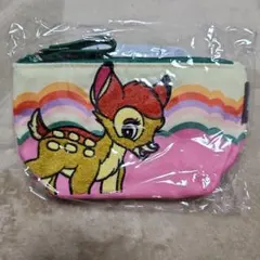 ディズニー　バンビ刺繍小型ポーチ