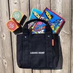 サーファーに⭐︎LUSSO SURF マルチポケットトートバッグ　ブラックのサムネイル
