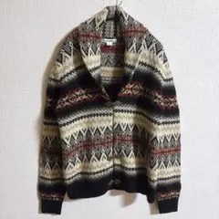 【100%ウール】Telluride メタルフック ノルディックカーディガン L