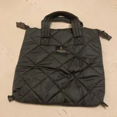 ブラック キルティング トートバッグ