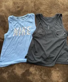 NIKE 水色 黒 メッシュ タンクトップ 2枚セット