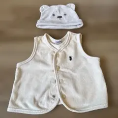 MIKIHOUSE ベビーベストと帽子セット