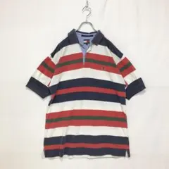 トミーヒルフィガー 90s ポロシャツ 半袖 ボーダー サイズUS M