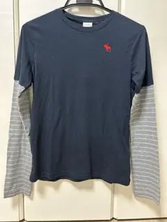 美品　abercrombie 長袖カットソー ネイビー/グレー