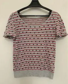 CROLLA トップス 半袖ボリュームスリーブニットカットソー　アクアガール